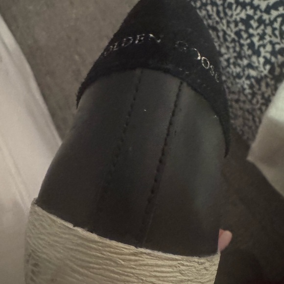 Golden Goose - Black Leather Sneakers W/ Silver Laces & Silver Stars Sz 42/EU - Picture 8 of 12